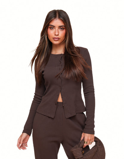 Donkerbruine Lounge LS - Top